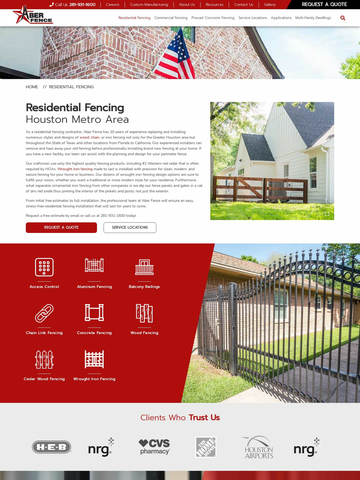 Fence Installation Landing Page Template - aberfence.com
