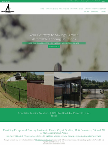 Fence Installation Landing Page - affordablefencingsolutions.com