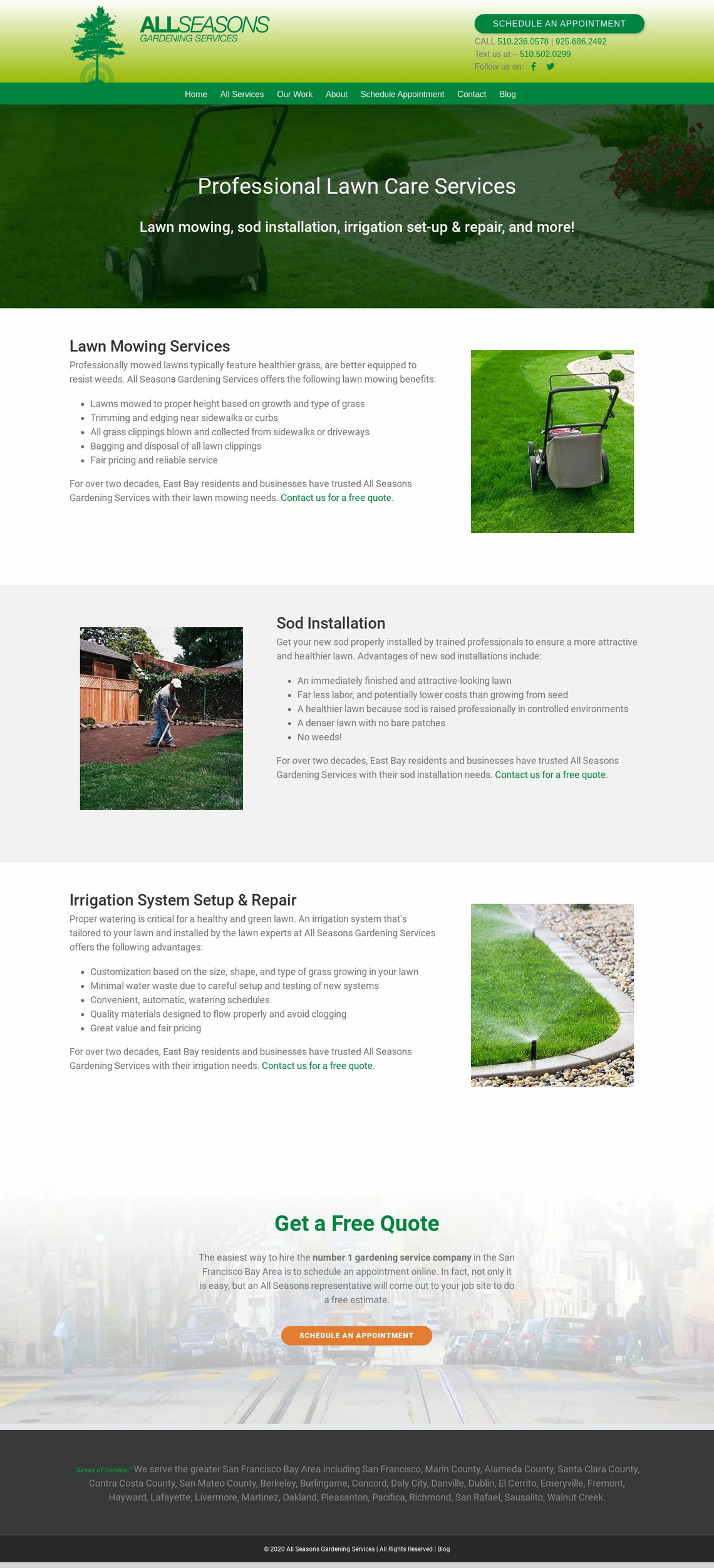 Landing Page Template for Lawn Care - allseasonsvcs.com