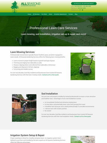 Lawn Care Landing Page - allseasonsvcs.com
