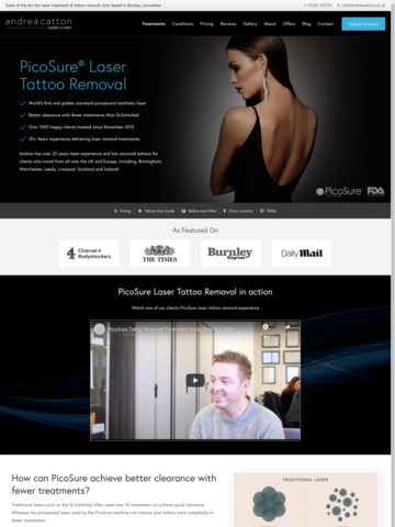 Tattoo Removal Landing Page - andreacatton.co.uk