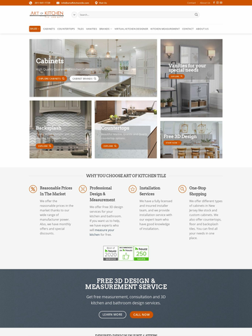 Kitchen & Bathroom remodeler Landing Page Template - artofkitchentile.com