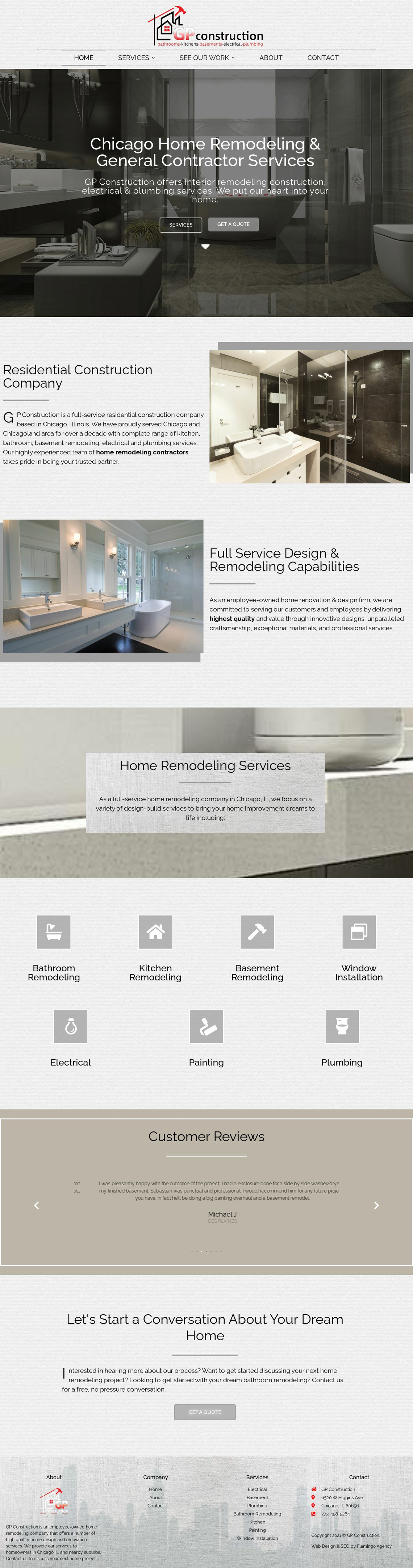 Landing Page Template for Kitchen & Bathroom remodeler - gpconstructionus.com