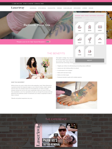 Tattoo Removal Landing Page - laseraway.com