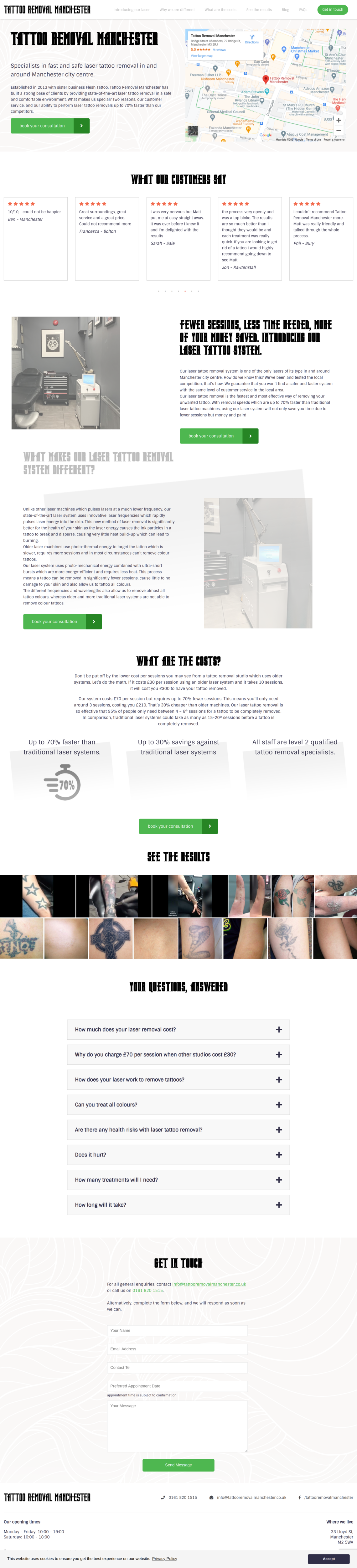 Landing Page Template for Tattoo Removal - tattooremovalmanchester.co.uk