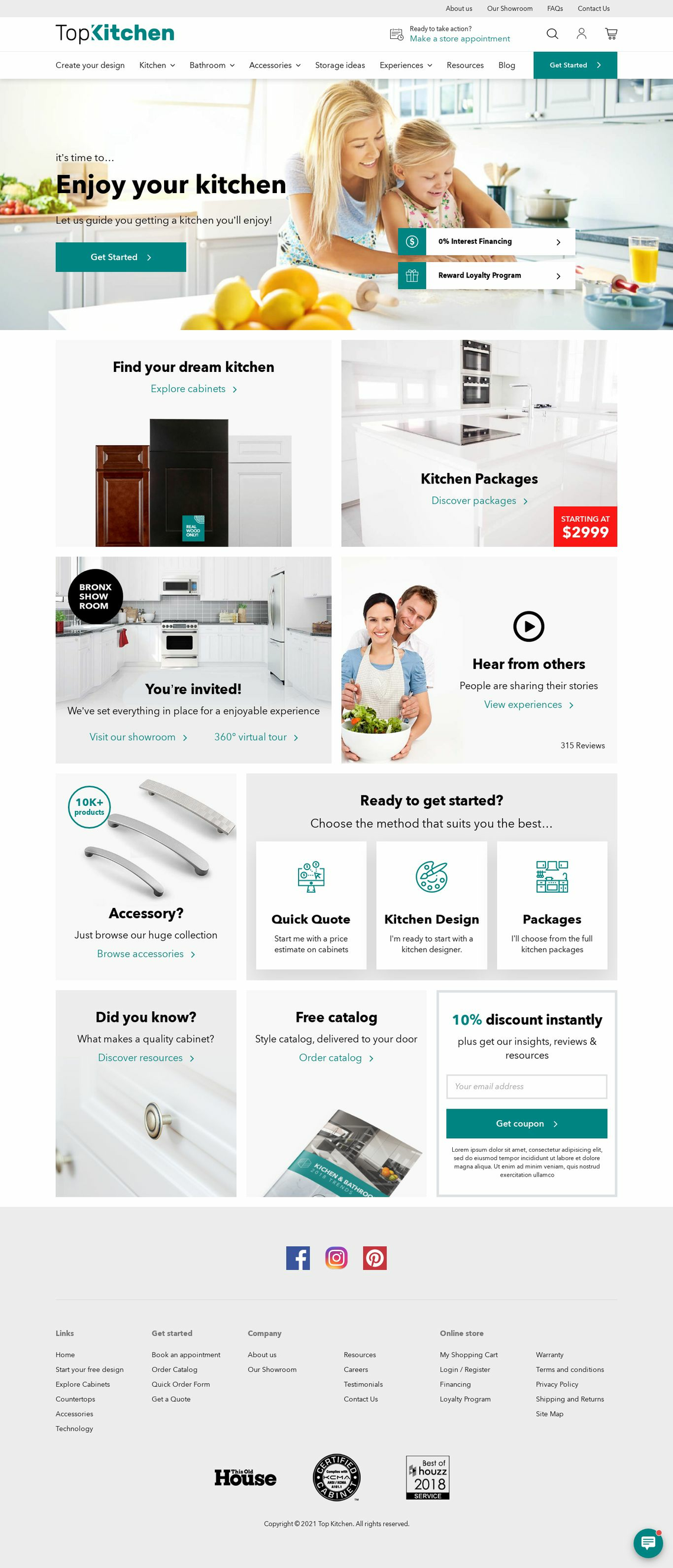 Landing Page Template for Kitchen & Bathroom remodeler - topkitchen.com