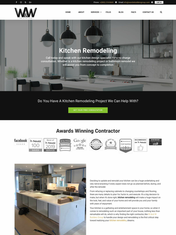 Kitchen & Bathroom remodeler Landing Page - wandwbuildersgroup.com